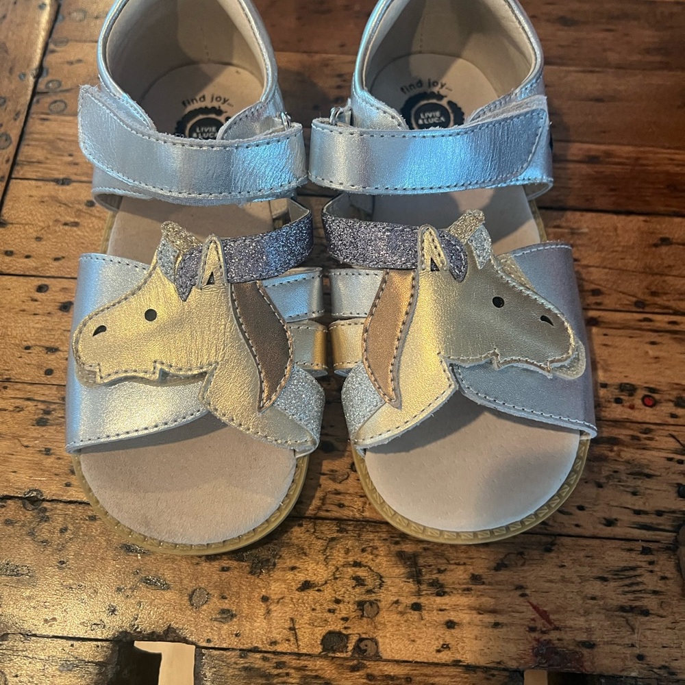 Livie & Luca Silver Sandals with Horse details